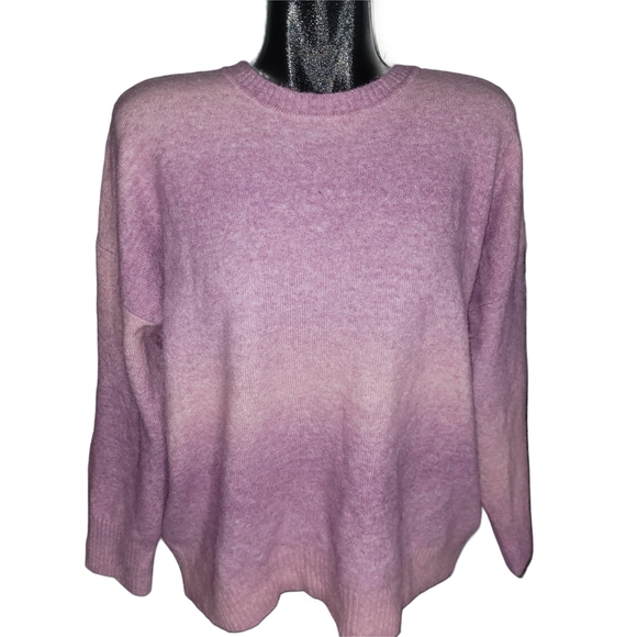 Old Navy Pink Ombre Wool Blend Crew Neck Sweater L - Picture 1 of 6